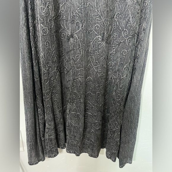 24 Karat Acid Wash Crinkle Gray Sleeveless Vintage 100% Rayin Dress Women’s XL - Picture 5 of 8